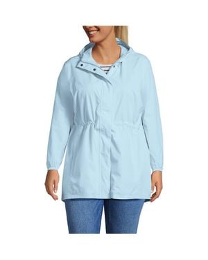 Lands' End Squall Packable Waterproof Raincoat - Blue