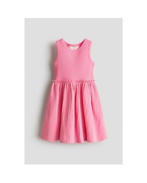 H&M Muslin-Skirt Dress - Pink