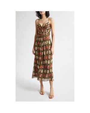 Cinq À Sept Floating Poppies Carline Slipdress - Brown