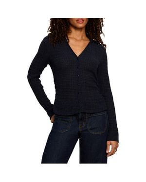 Sanctuary Juno Textured Button-Up Top - Black
