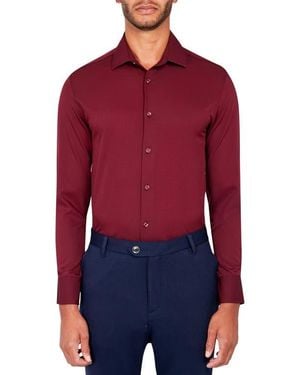 Brooklyn Brigade Slim Fit Solid Performance Dress Shirt - Red