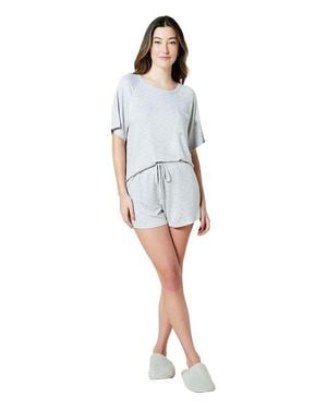 Softies Dream Slouchy Tee And Short Lounge Set - Natural