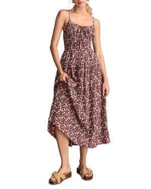Lucky Brand Floral Shirred Bodice Midi Sundress
