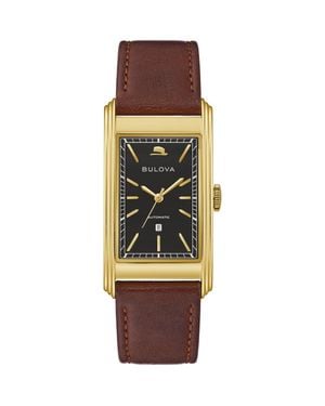 Bulova Frank Sinatra Chariman Of The Board Leather Strap Watch, 25.5Mm - Brown