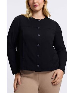 Foxcroft Valerie Crepe Knit Jacket - Black