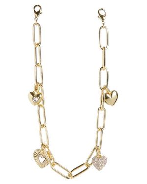 BaubleBar Hera Pavé Heart Charm Phone Wrist Strap - Metallic