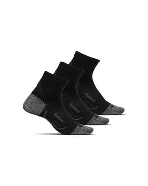 Feetures Plantar Fasciitis Relief Light Cushion Quarter Sock Arch Support - Black