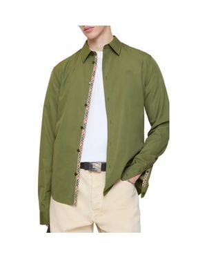 Burberry Regular Fit Cotton Poplin Shirt - Green