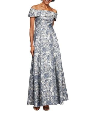 Alex Evenings Off The Shoulder Ballgown - Multicolor