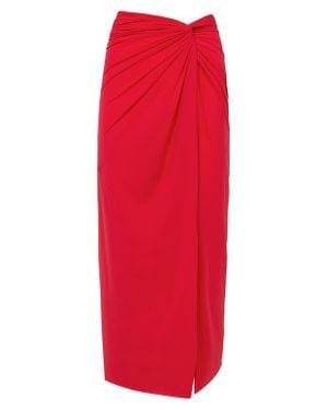 ViX Karen Twist Midi Cover-Up Skirt - Red