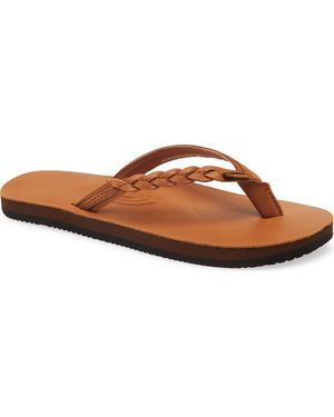 Rainbow Sandals 'Flirty' Braided Leather Flip Flop - Brown