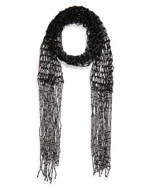 Dries Van Noten Fringed Beaded Necklace - Black