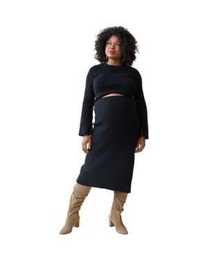 Ingrid & Isabel Sweater Midi Skirt Set - Black