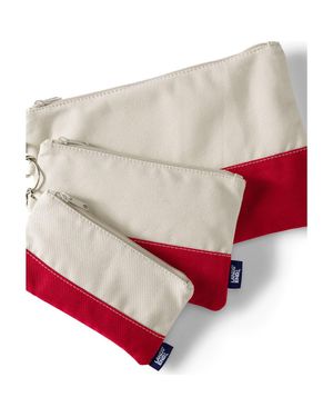 Lands' End Zip Canvas Pouch 3 Pack - Red