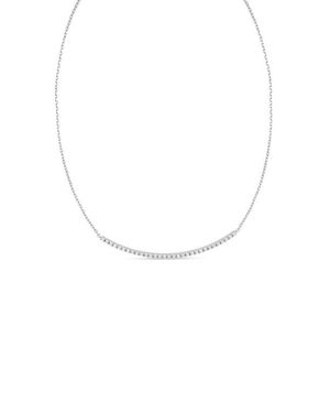 Bony Levy 18K Audrey Diamond Curve Bar Necklace - Multicolor