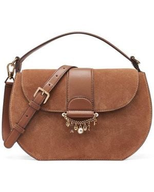 KARL LAGERFELD Jocelina Suede Satchel - Brown