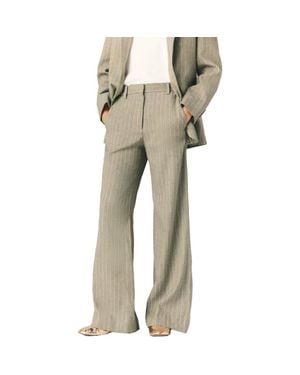 Maje Linen-Blend Suit Pants - Natural