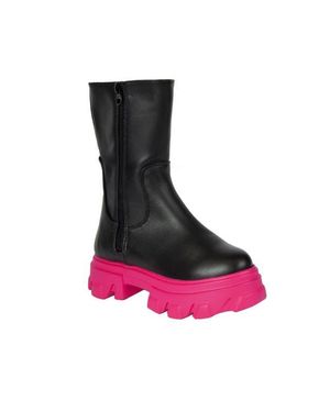 Urbnkicks Double Zipper Leather Boots By - Multicolor