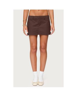 Edikted Kennie Low Rise Miniskort - Brown