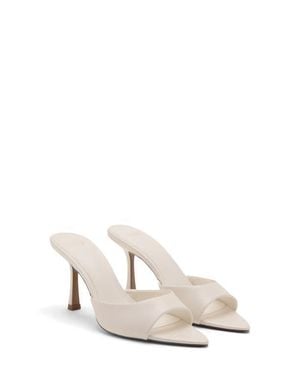 Mango Pointed Toe Slide Sandal - White