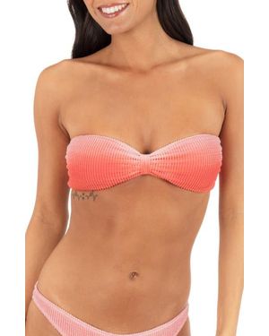 Hurley Ombré Scrunch Bandeau Strapless Bikini Top - Pink