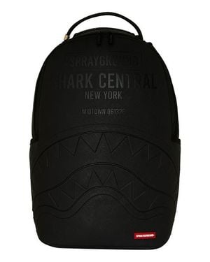 Sprayground Kids' Shark Central Embossed Faux Leather Backpack - Black