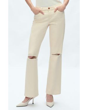 Bayeas Ripped Straight Leg Jeans - Natural