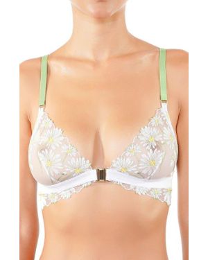 Huit Dance Des Fleurs Embroidered Mesh Bralette - Multicolor