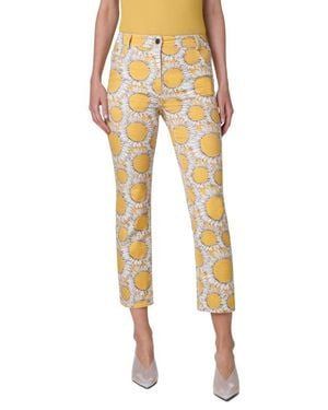 Akris Punto Maru Print Tapered Leg Ankle Jeans - Yellow