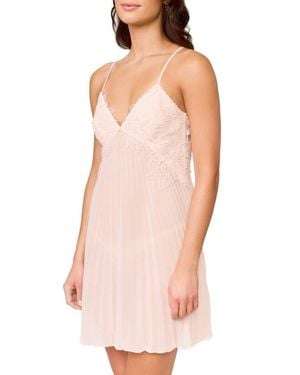 Rya Collection Delight Lace Plissé Chemise - Pink