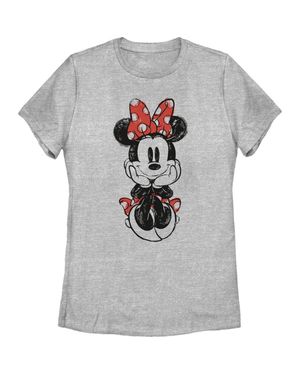 Mickey & Friends Sitting Minnie Sketch Graphic Tee - Gray