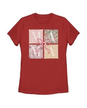 Mickey & Friends Box Patterns Mama Bow Graphic T-Shirt - Red