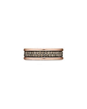 David Yurman Streamline 2-Row Pavè 18K Rose Band Ring - White