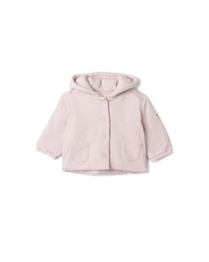 Bebe Bella Girl Front Button Pocket Puff Jacket - Pink
