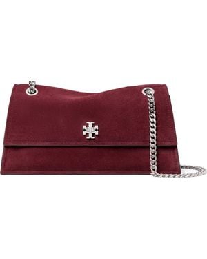 Tory Burch Kira Turnlock Suede Convertible Shoulder Bag - Red