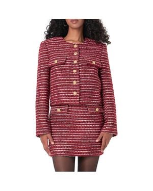 Endless Rose Stripe Tweed Jacket - Red
