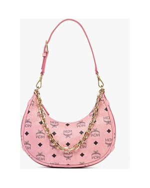 MCM Aren Crescent Hobo Bag - Pink