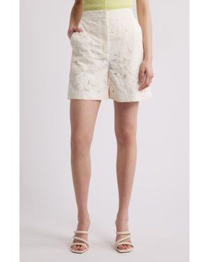 BOSS Tonara Broderie Anglaise Shorts - Natural