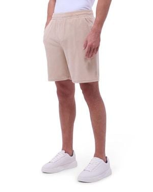 Bugatchi Cotton Blend French Terry Drawstring Shorts - Red