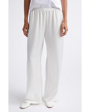 Leset Barb Wide Leg Satin Pants - White