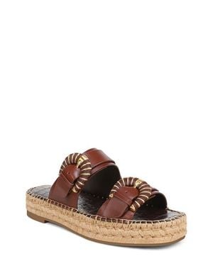 Sam Edelman Tabbey Espadrille Platform Slide Sandal - Brown