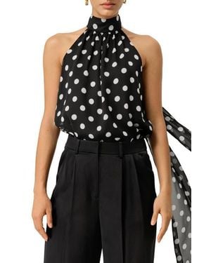 LILYSILK Convertible Silk Georgette Polka Dot Top - Black