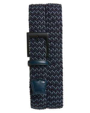 Torino Braided Chevron Stretch Belt - Blue