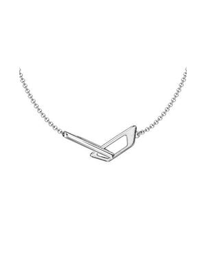 DIESEL Stainless Steel Bar Pendant Necklace - Metallic