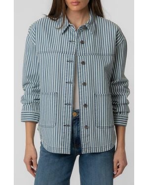 Kut From The Kloth Ellie Stripe Denim Jacket - Blue