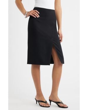 Open Edit Icon Twill Pencil Skirt - Black