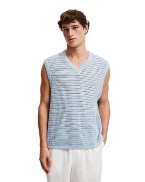 Cotton On Summer Knit Vest - Blue