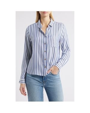 Beach Lunch Lounge Candace Stripe Button-Up Shirt - Blue