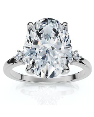 Bliss Diamond 3 1/10Ct Oval Carlie Diamond Engagement Ring 14K Or Platinum Lab Grown - Metallic