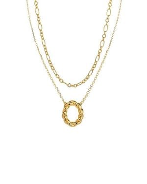 Bearfruit Jewelry 18K Plated Sterling Luxe Necklace Layers Set Holiday Gift Idea - Metallic